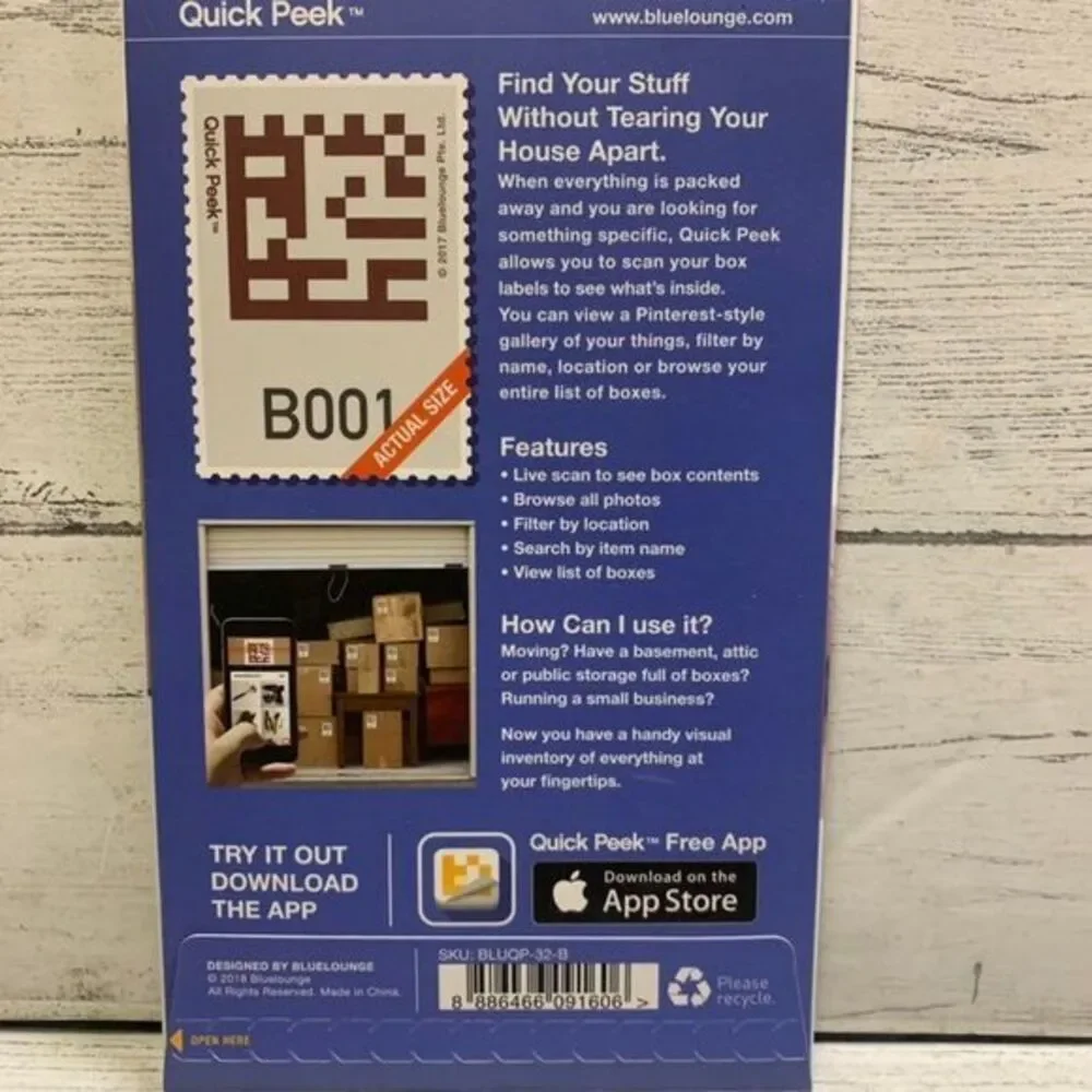 Blue Lounge smart storage‎ stickers 3 pack